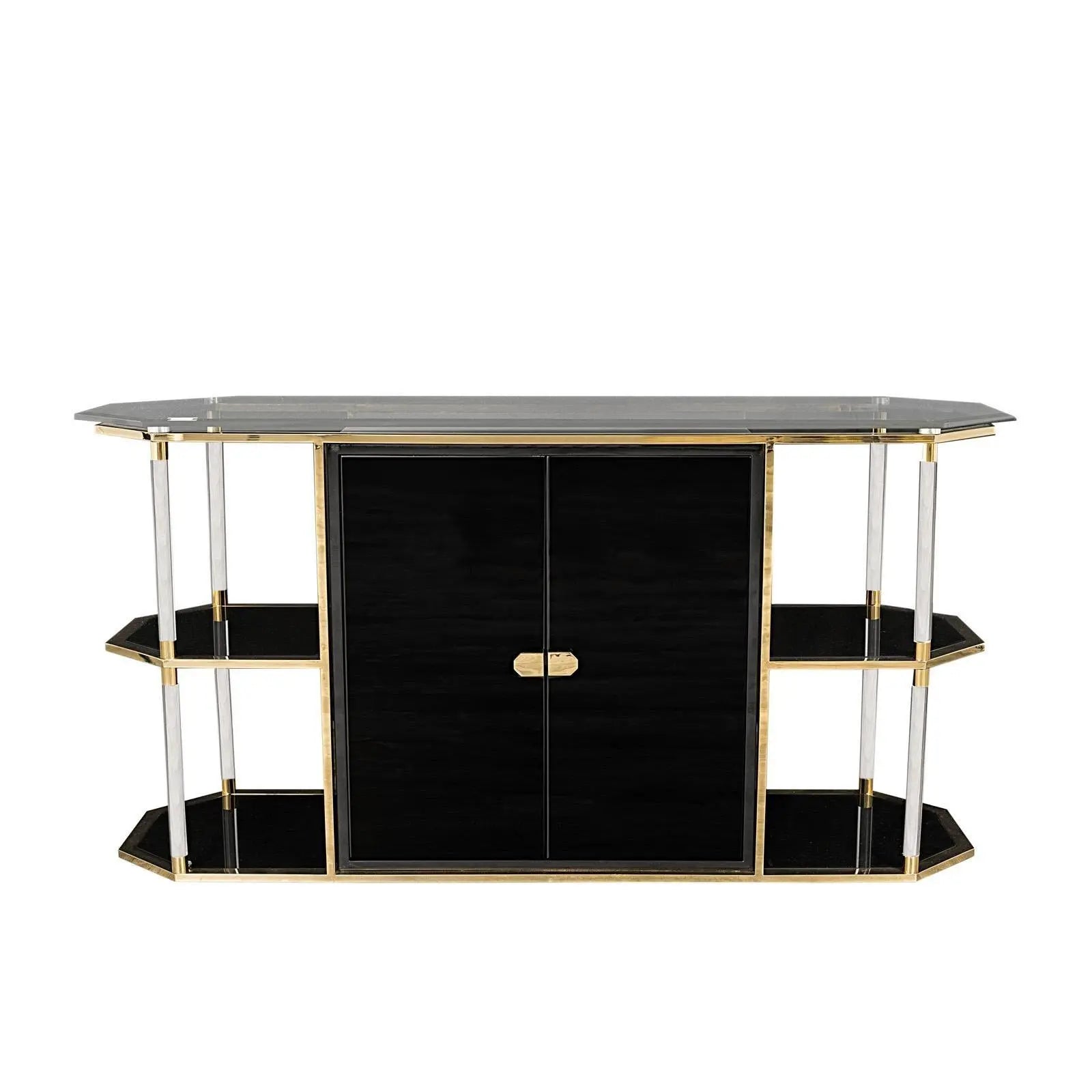 Varossi Titanium Gold Polished Stainless Steel Base Buffet