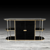 Varossi Titanium Gold Polished Stainless Steel Base Modern Buffet