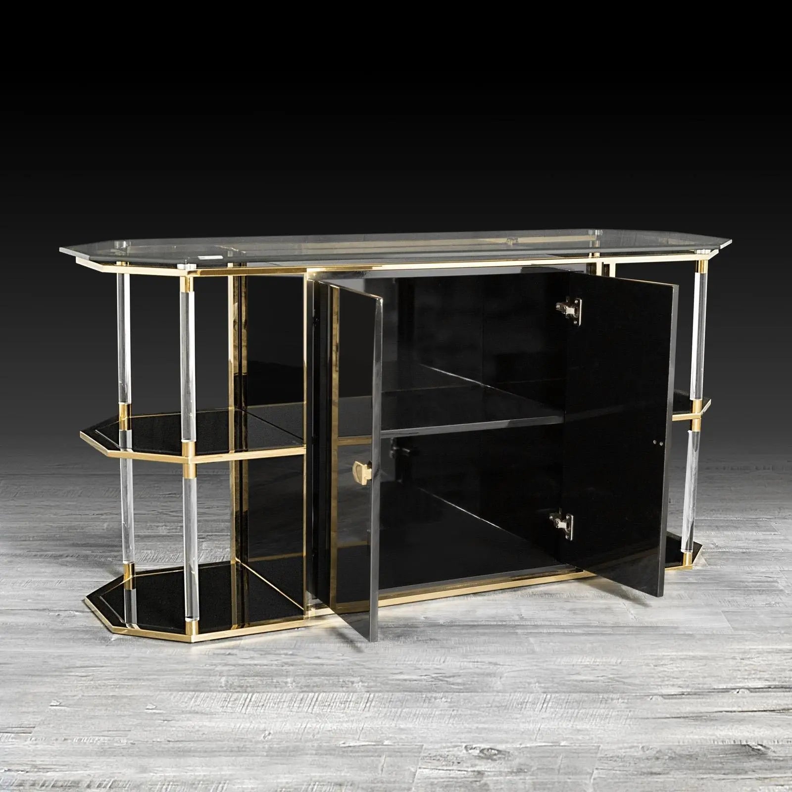 Varossi Titanium Gold Polished Stainless Steel Base Roberto Grassie Buffet