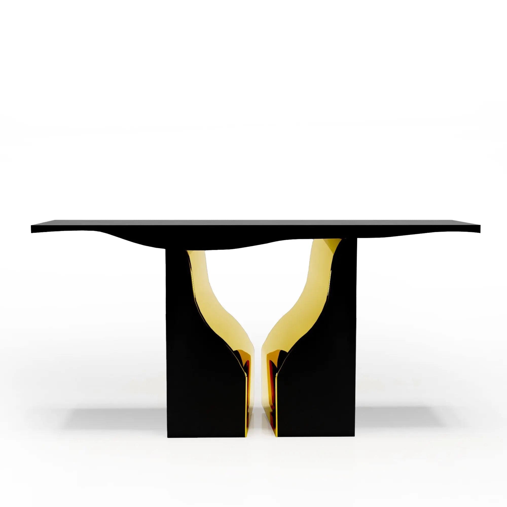 Vivaldi Black Gold Console Table Roberto Grassie Modern