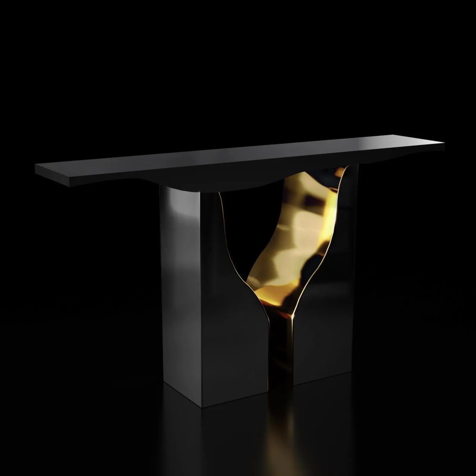 Vivaldi Black Gold Console Table Roberto Grassie Stylish