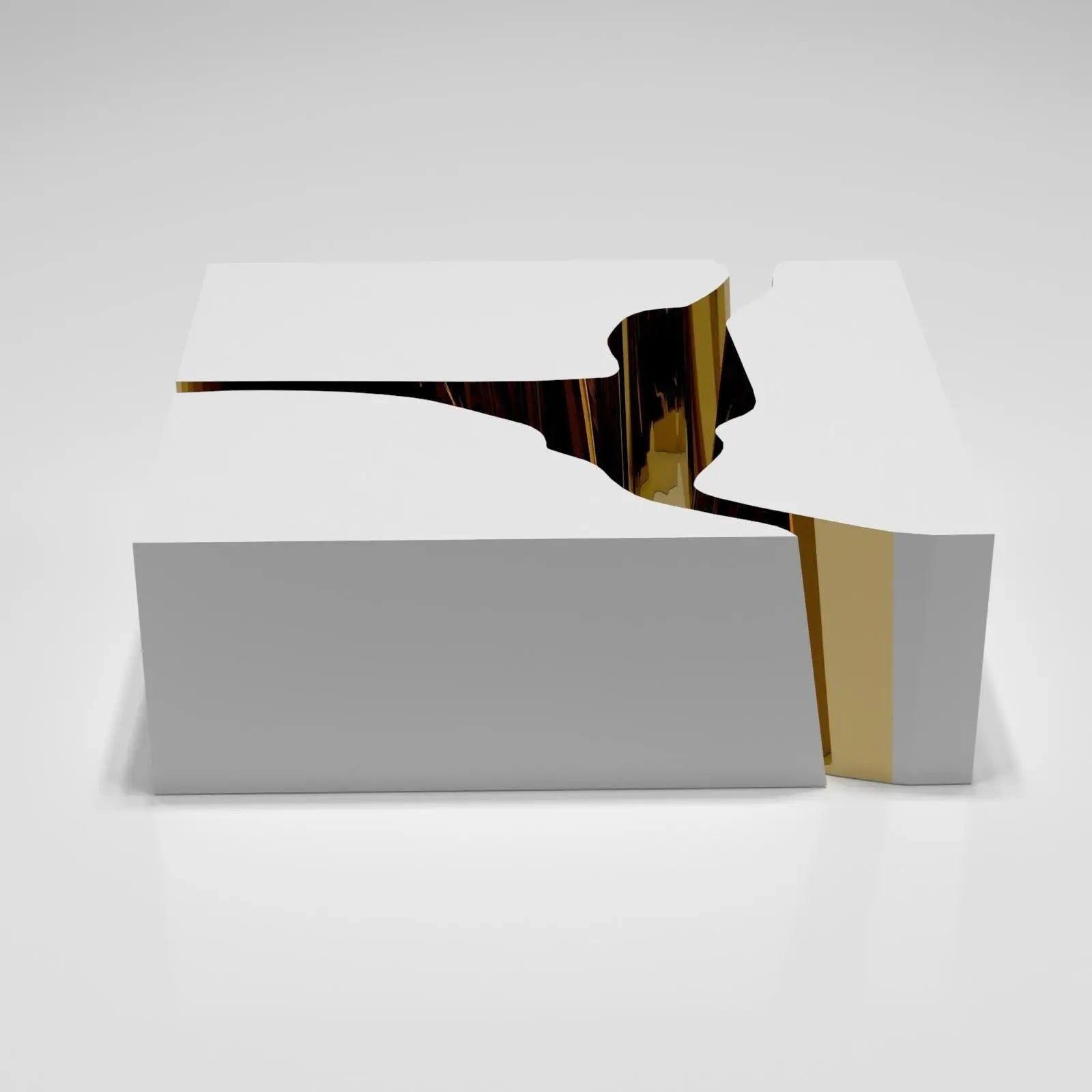 Vivaldi Rectangular Gold White Coffee Table