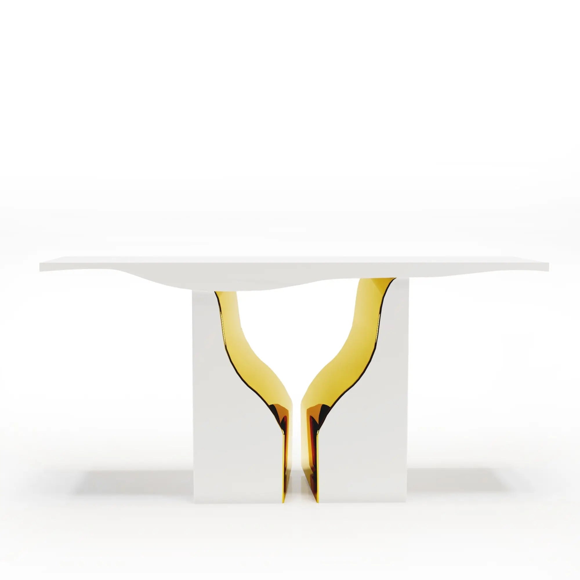 Vivaldi White Gold Console Table Roberto Grassie
