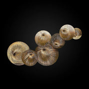 Water Flower Titanium Gold Polished Stainless Steel Base Modern Wall Art