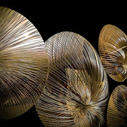 Water Flower Titanium Gold Polished Stainless Steel Base Stylish Wall Art