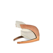 Zetta Rose Gold Polished Stainless Steel Base Beige Velvet Luxury Accent Chair RG