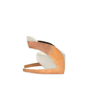 Zetta Rose Gold Polished Stainless Steel Base Beige Velvet Roberto Grassie Accent Chair RG