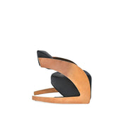 Zetta Rose Gold Polished Stainless Steel Base Black Velvet Roberto Grassie Accent Chair RG