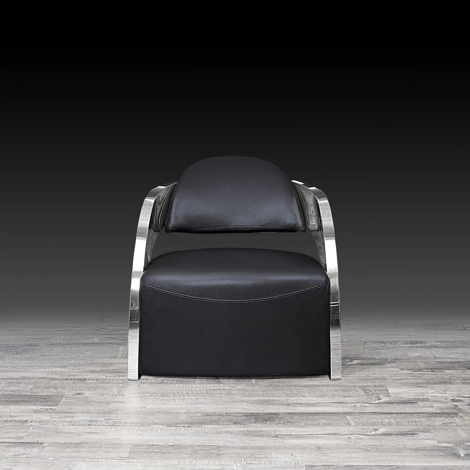 Zetta Silver Black Modern Accent Chair