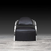 Zetta Silver Black Modern Accent Chair