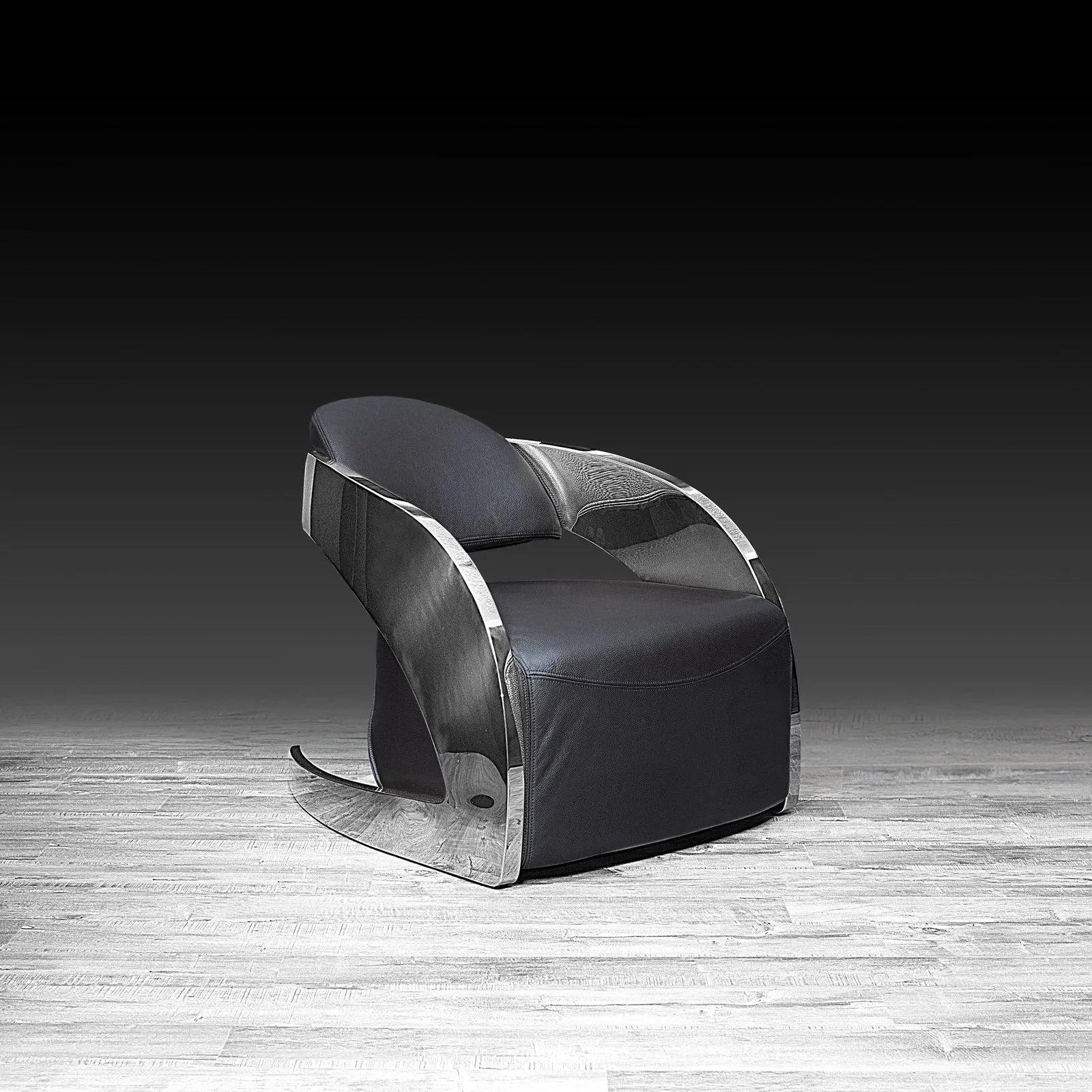Zetta Silver Black Stylish Accent Chair