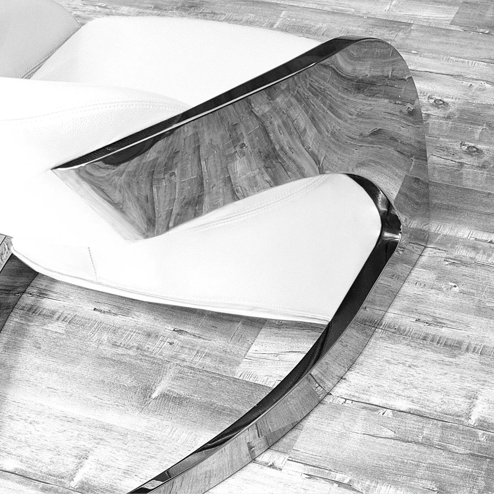 Zetta Silver White Luxury Accent Chair