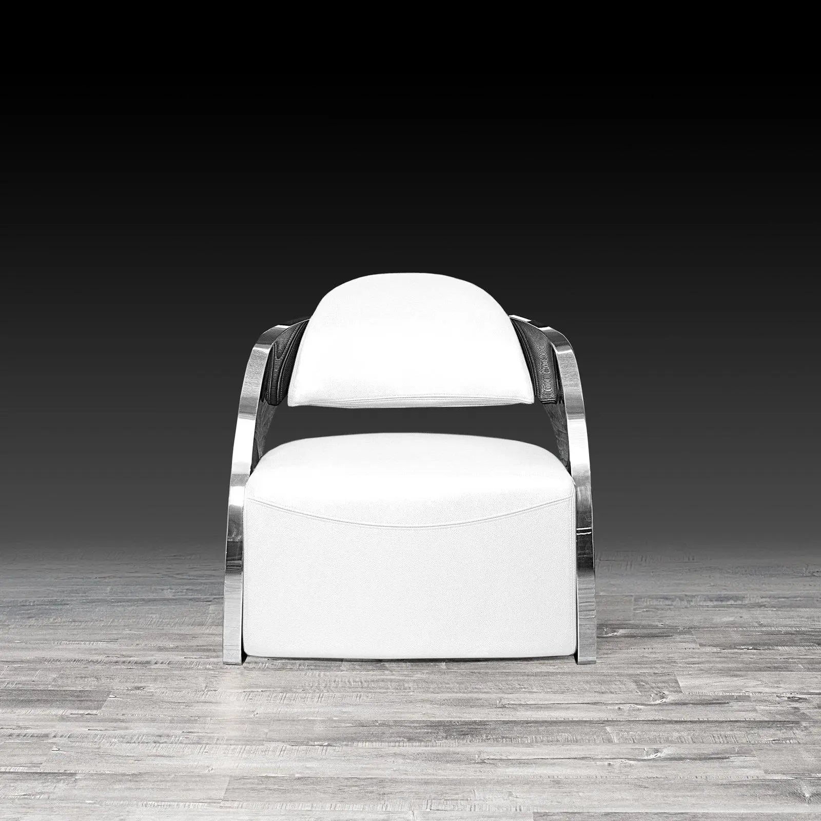 Zetta Silver White Modern Accent Chair