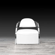 Zetta Silver White Modern Accent Chair