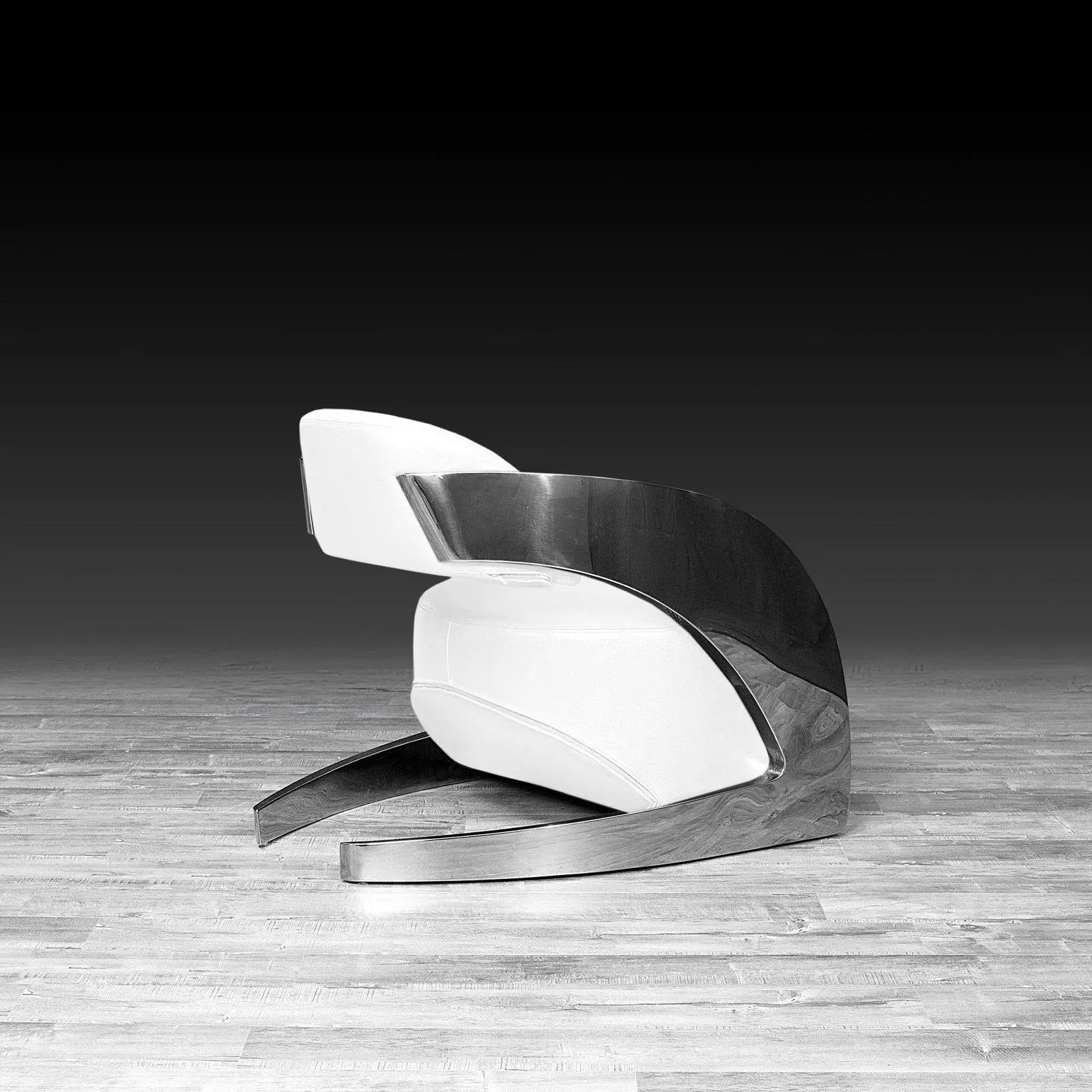 Zetta Silver White Roberto Grassie Accent Chair