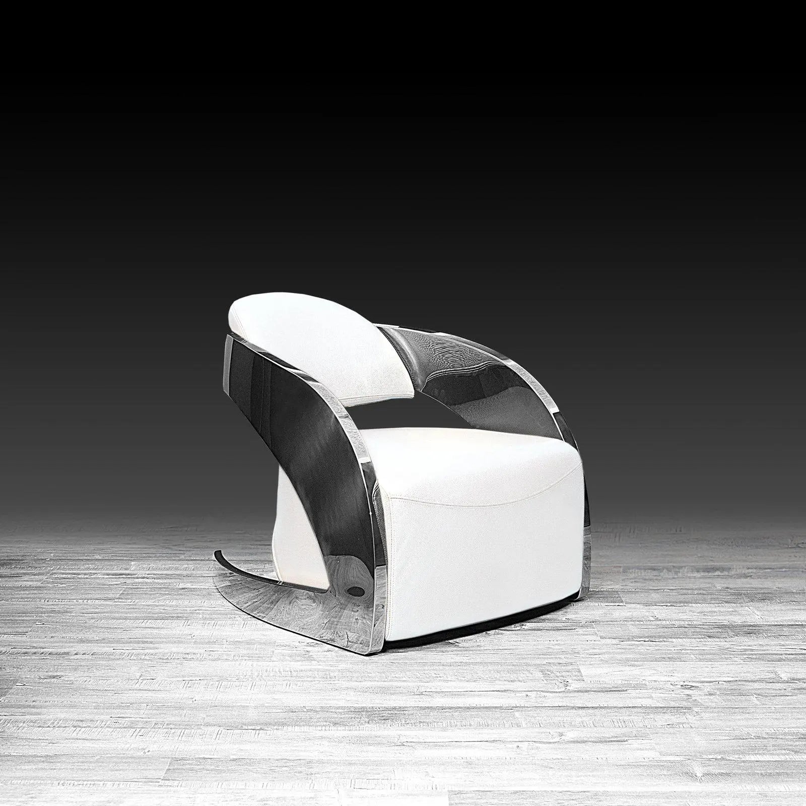Zetta Silver White Stylish Accent Chair