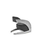 Zetta Polished Stainless Steel Base Black Velvet Luxury Accent Chair RG