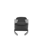 Zetta Polished Stainless Steel Base Black Velvet Modern Accent Chair RG