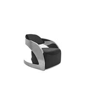 Zetta Polished Stainless Steel Base Black Velvet Stylish Accent Chair RG