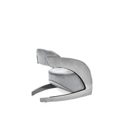 Zetta Polished Stainless Steel Base Gray Velvet Luxury Accent Chair RG