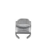 Zetta Polished Stainless Steel Base Gray Velvet Modern Accent Chair RG