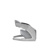 Zetta Polished Stainless Steel Base Gray Velvet Roberto Grassie Accent Chair