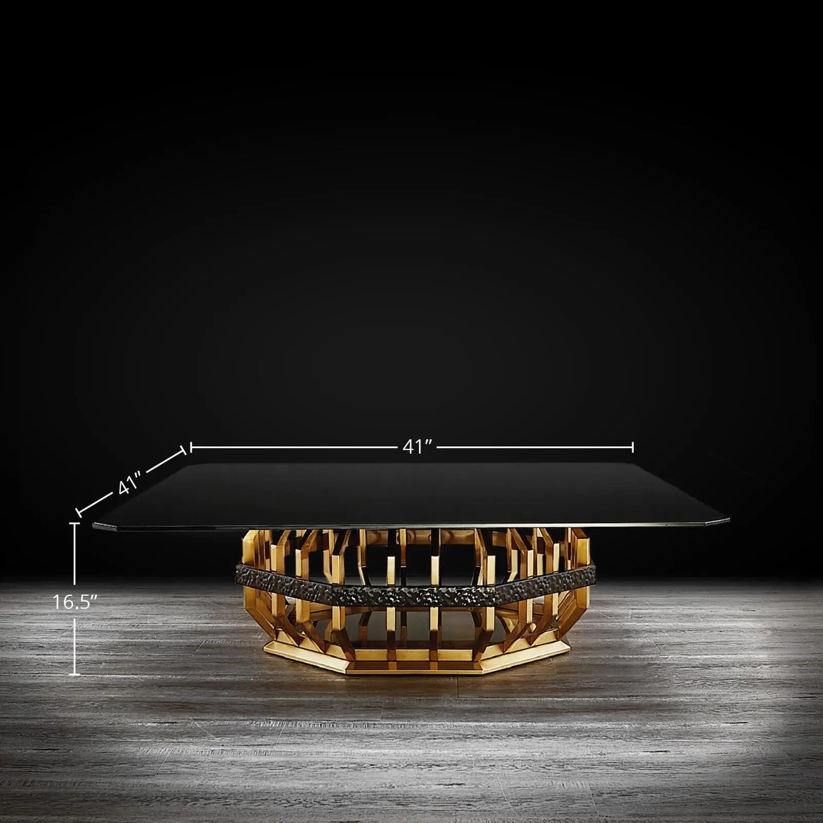 Titanium Gold Polished Stainless Steel Base Sq Dlm