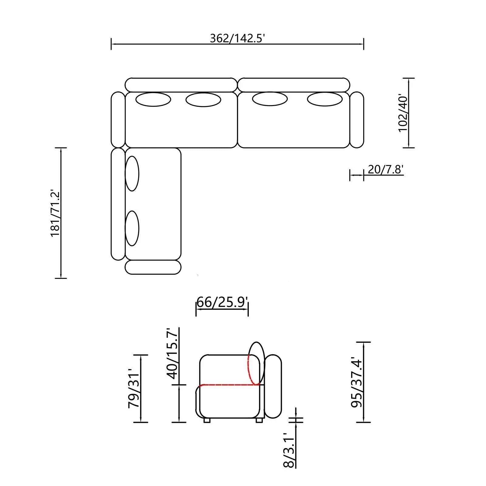 Antonio White Modern Sectional