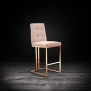 Cameron Rose Gold Polished Stainless Steel Base Taupe Stylish Bar Stool RG