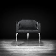 Caprice Silver Black Modern Dining Chair