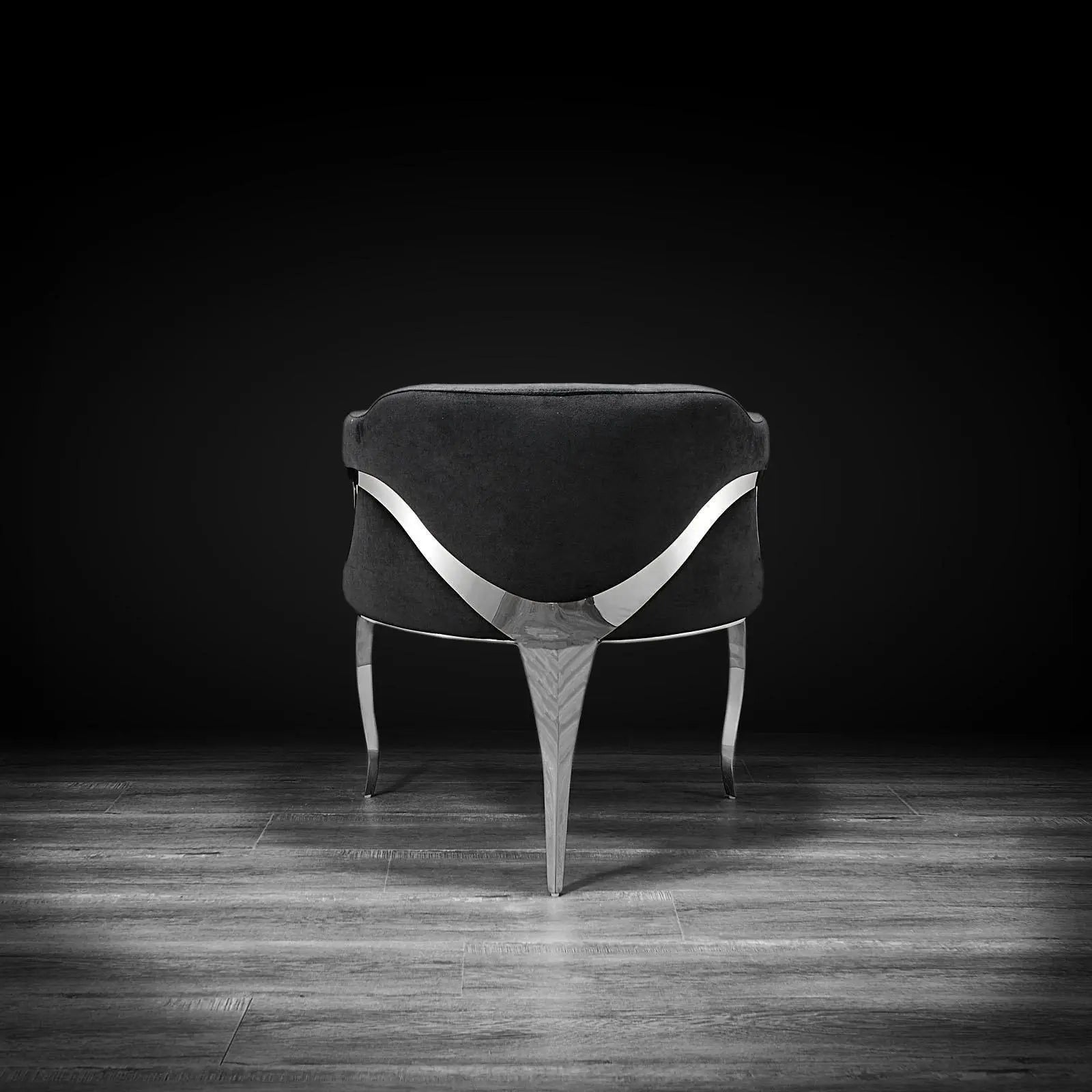 Caprice Silver Black Roberto Grassie Dining Chair