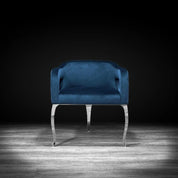 Caprice Silver Dark Blue Modern Dining Chair
