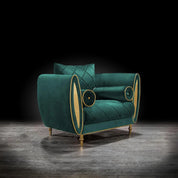 Cerchio Gold Green Stylish Sofa Set
