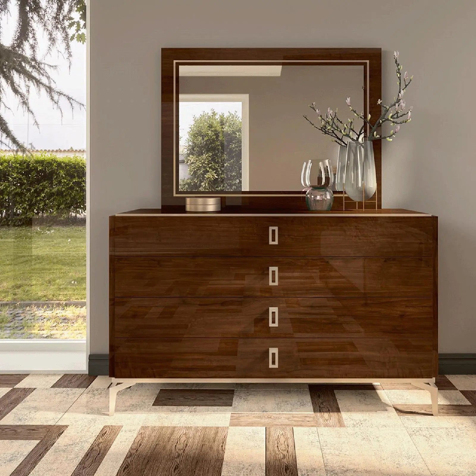Eva Walnut Modern Dresser