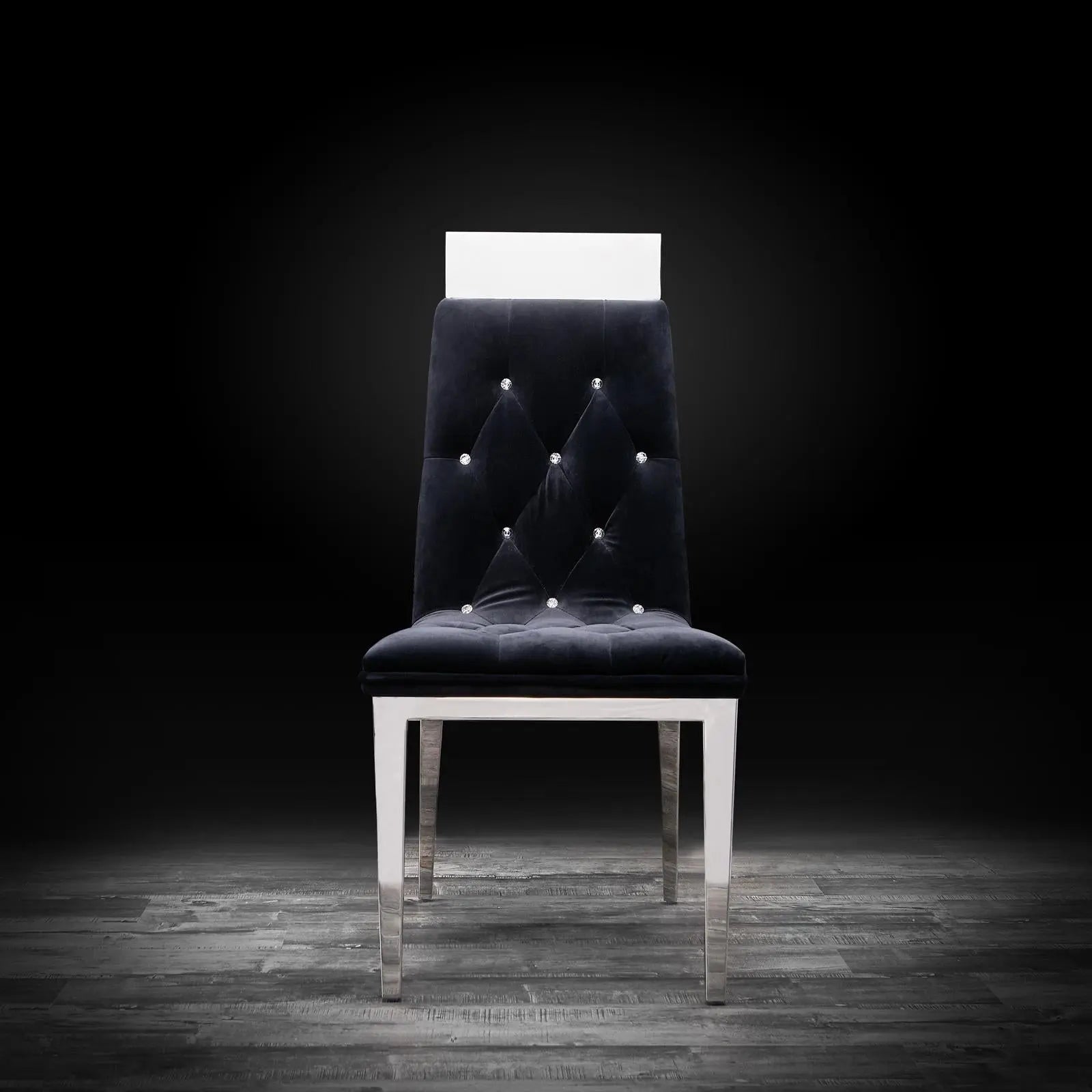 Gianna Silver Black Modern Dining Chair