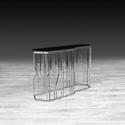 Lorensia Silver Glass Stylish Console Table