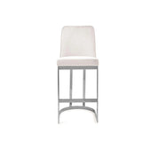 Mariella Polished Stainless Steel Base Beige Counter Stool