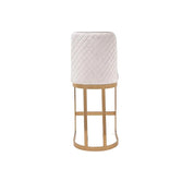 Mariella Titanium Gold Polished Stainless Steel Base Beige Modern Counter Stool
