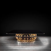 Milano Square Gold Glass Modern Coffee Table