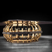 Milano Square Gold Glass Roberto Grassie Coffee Table