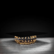 Milano Square Gold Glass Stylish Coffee Table