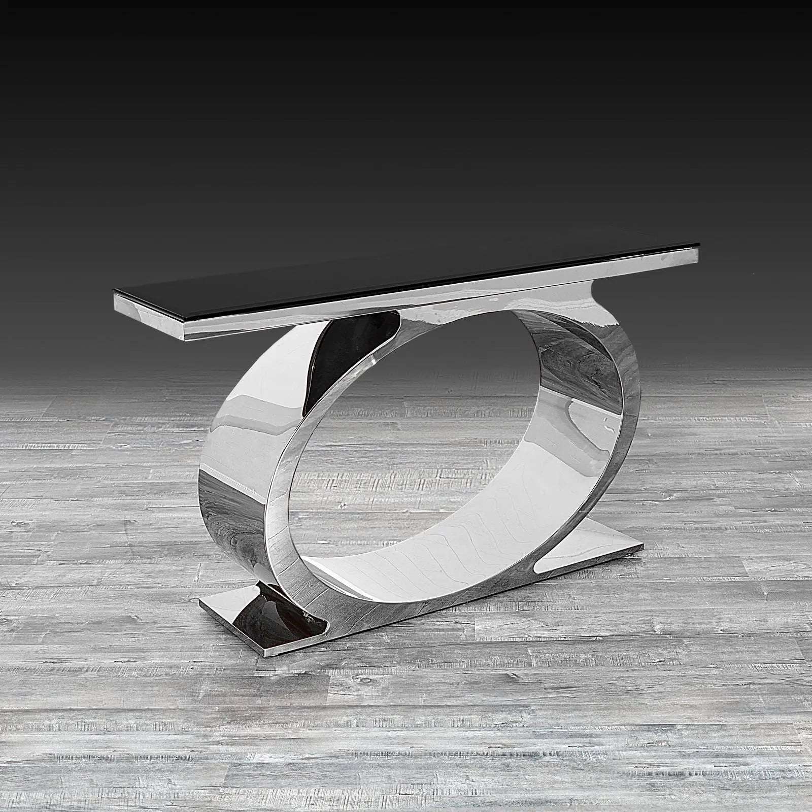 Onyx Silver Glass Stylish Console Table
