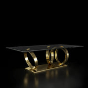 Oracle Brushed Titanium gold Rectangle Dining Table