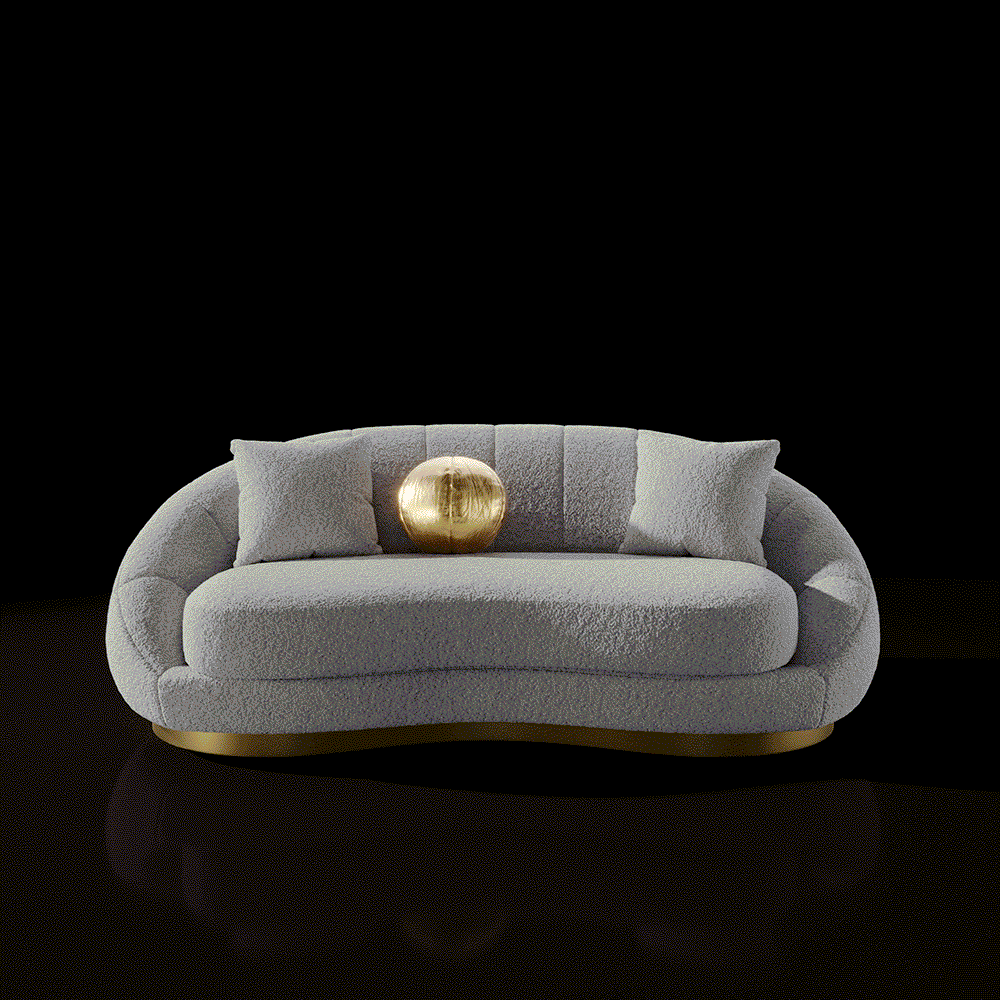 Oslo Gold Loveseat Ivory Roberto Grassie Furniture Min RG
