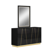 Toledo Black Dresser With LED Light | Titanium Gold